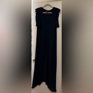 Black Alasdair V Neck Dress